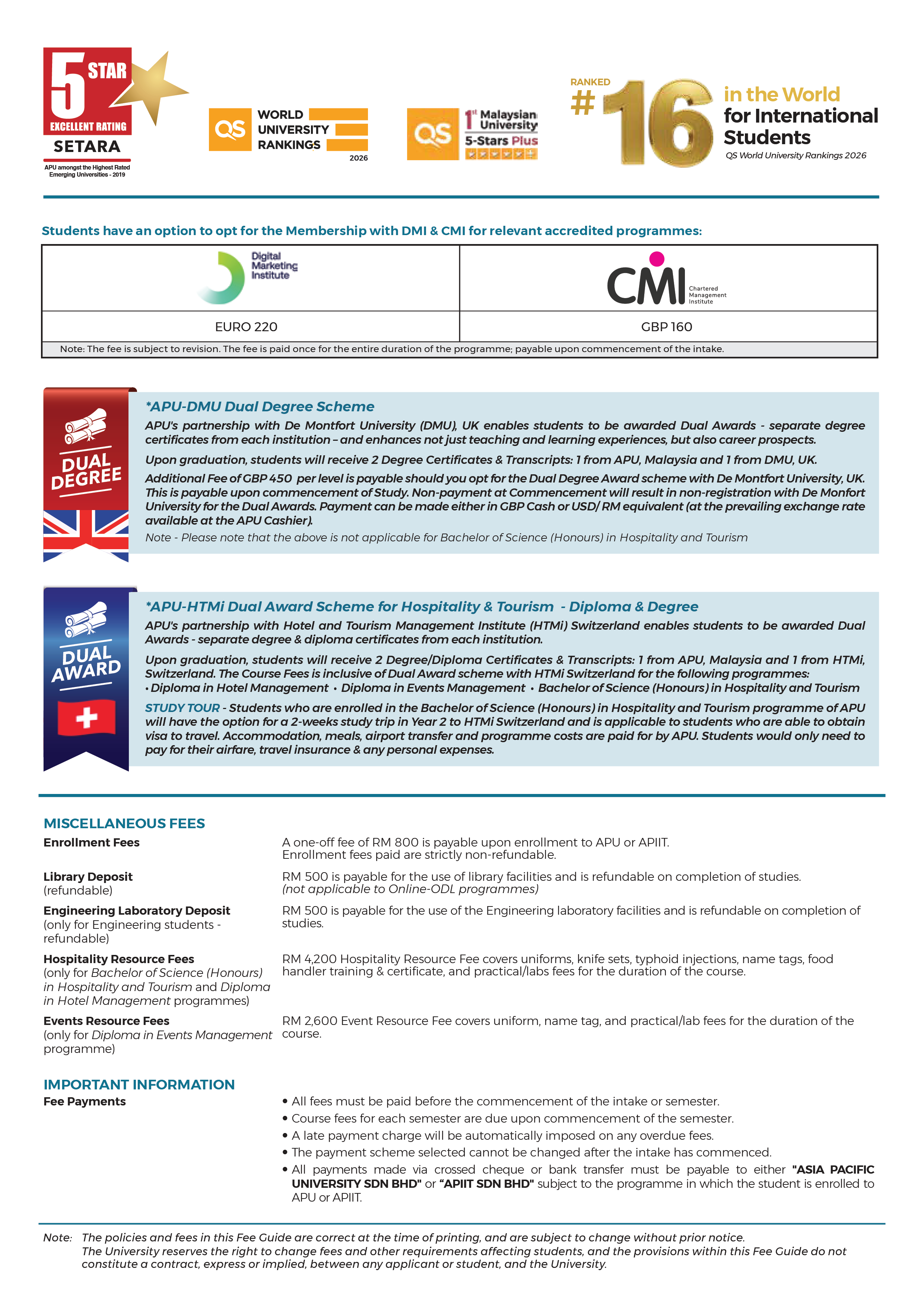 Malaysian Fee Guide page 3